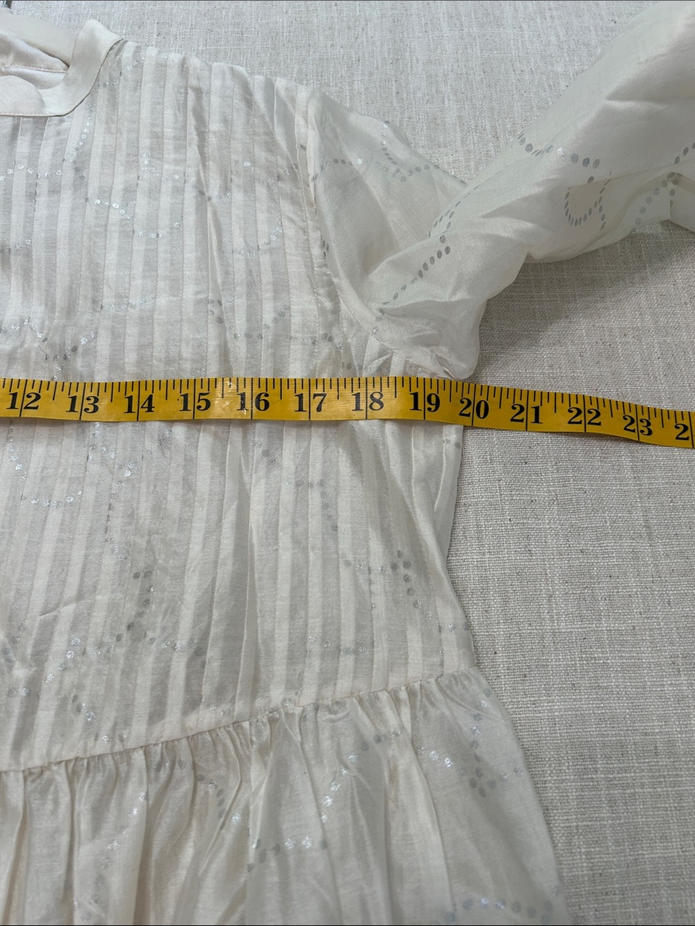 NicoBar Crescent Pintuck Kurta Ivory/Silver Cotton/Silk Size Medium NWT Tunic - Picture 15 of 16